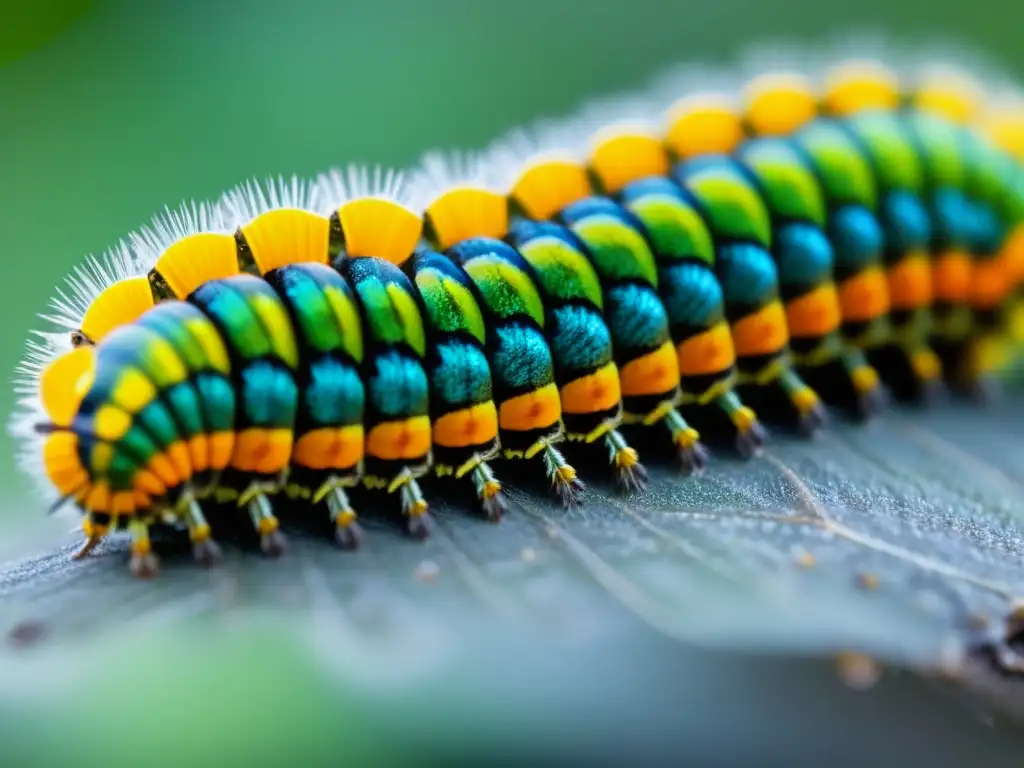 Fotografía macro de la metamorfosis de un insecto, detallando los cambios en su exoesqueleto y el surgimiento de sus alas