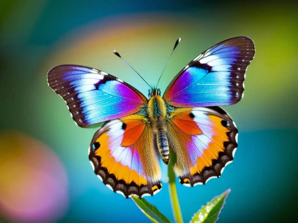 Un maravilloso encuentro de un vibrante insecto sobre una flor, con detalles exquisitos