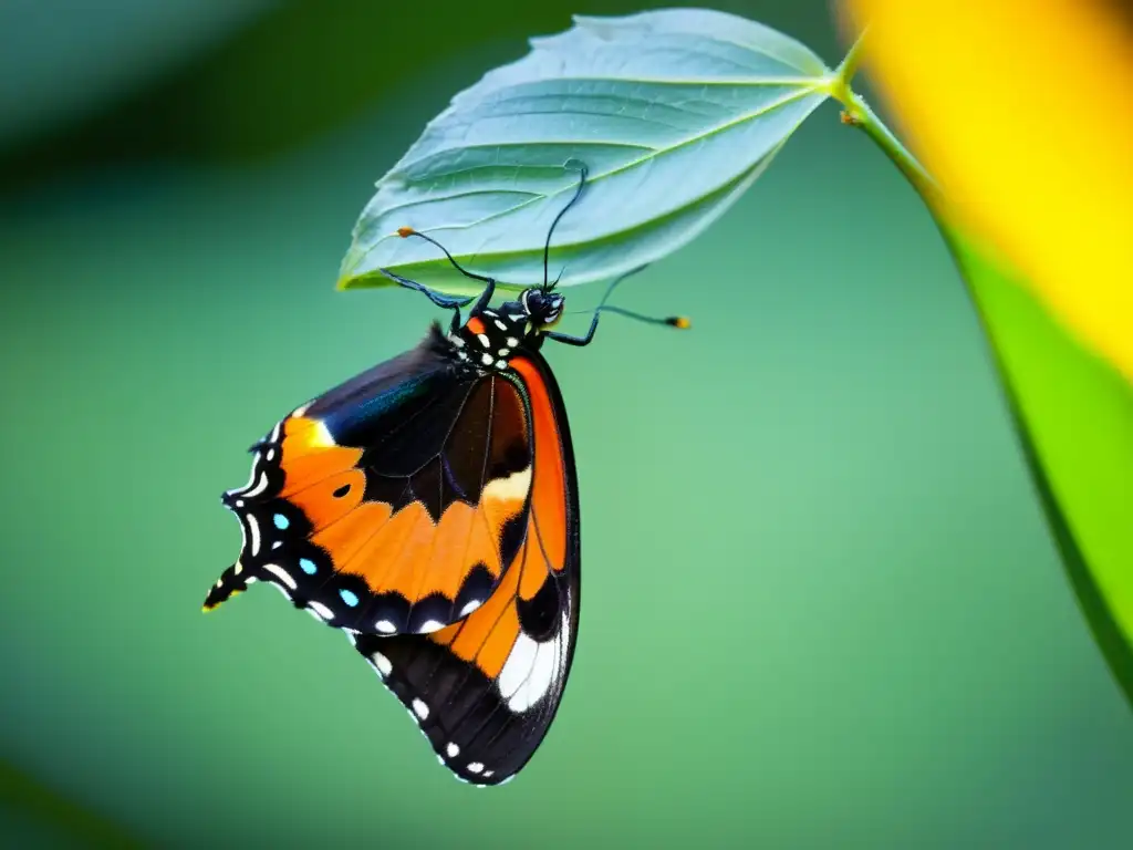 Maravilloso proceso de metamorfosis de un insecto, con detalle asombroso y colores vibrantes