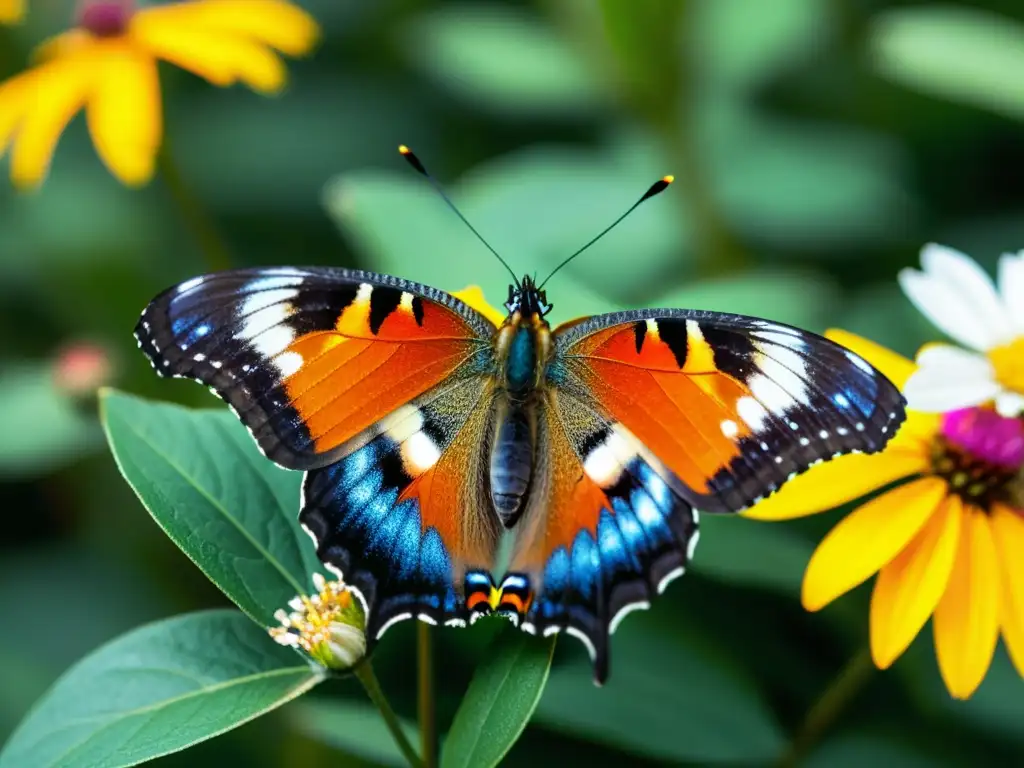 Una mariposa colorida en su hábitat natural, con detalles impresionantes de sus alas y cuerpo