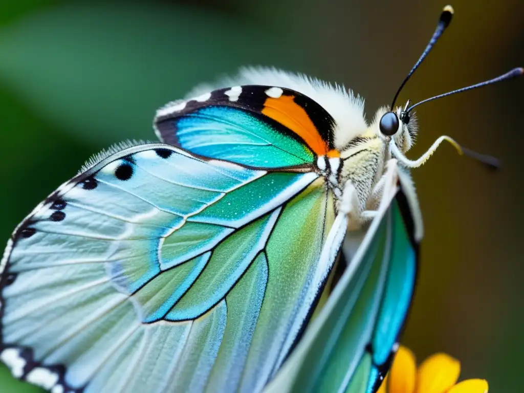 Mariposa emergiendo de su crisálida, con alas delicadas y un brillo de fluido