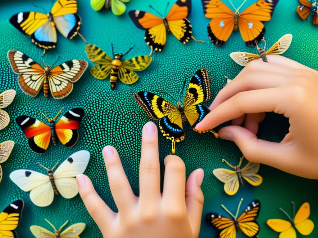 Un niño interactúa con una impresionante imagen de insectos a través de apps interactivas para descubrir el fascinante mundo de los insectos