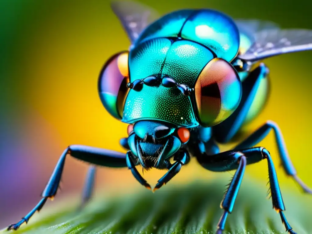 Pequeño insecto con ojos compuestos y alas delicadas, navega en un campo magnético