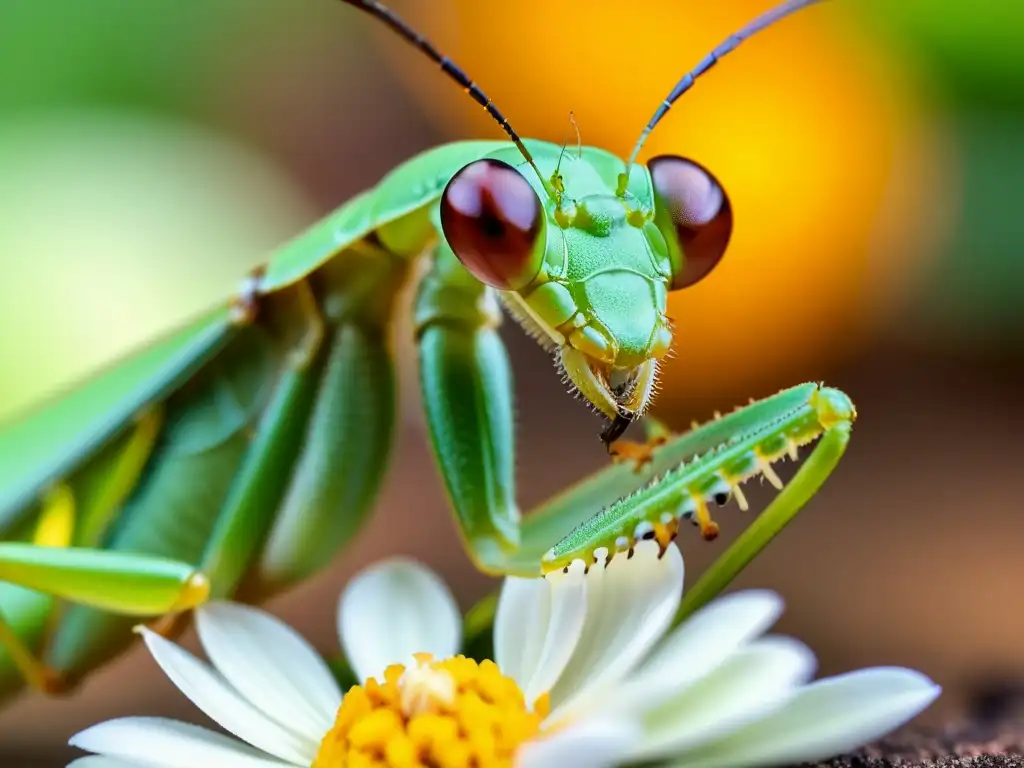 Praying mantis en flor, simbolismo insectos arte interpretaciones representaciones