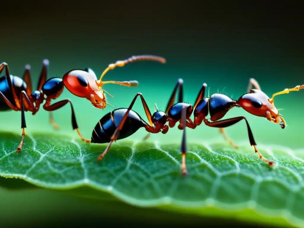 Un retrato detallado y fascinante del complejo comportamiento insectil: comunicación y organización social en una colonia de hormigas