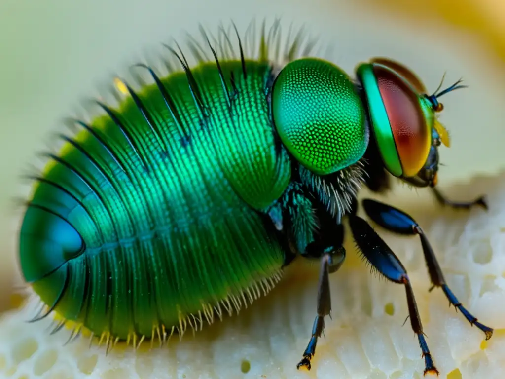 Terapia de heridas con larvas: Larvas de mosca verde limpiando tejido necrótico, mostrando su asombrosa habilidad de desbridamiento