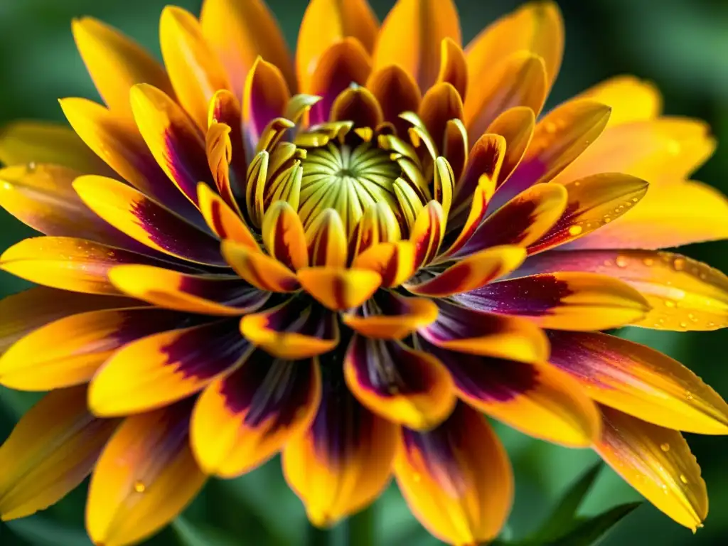 Vibrante flor de cempasúchil en un jardín, con pétalos naranjas y centro dorado