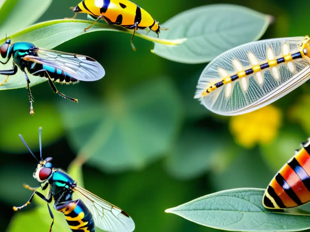 Vibrante población de insectos, revelando genética y diversidad